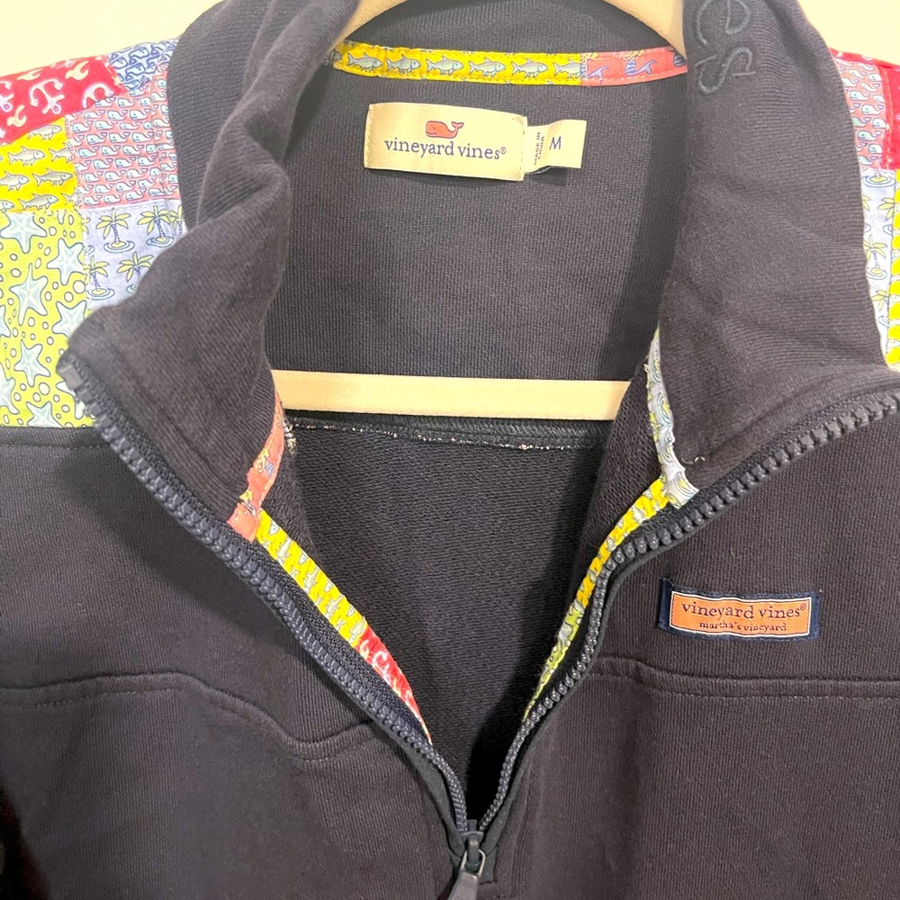 Vineyard Vines 3 Quarter Zip Patchwork Pullover - image 3